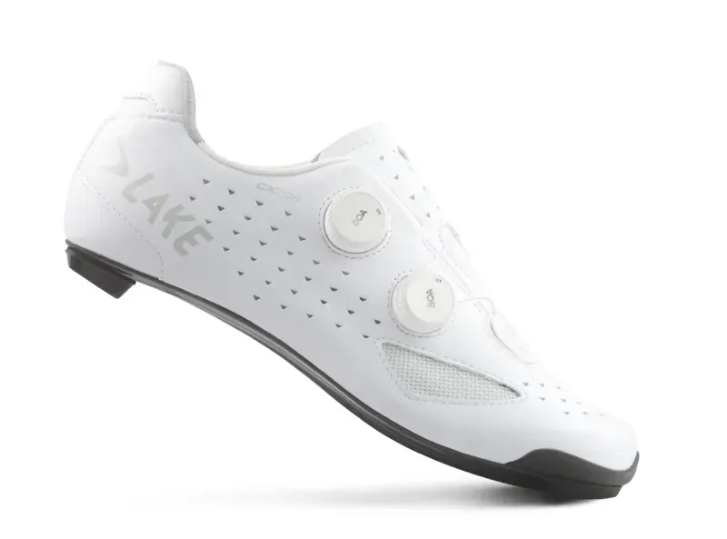 Lake CX238 Road Cycling Shoes in White/White Microfiber