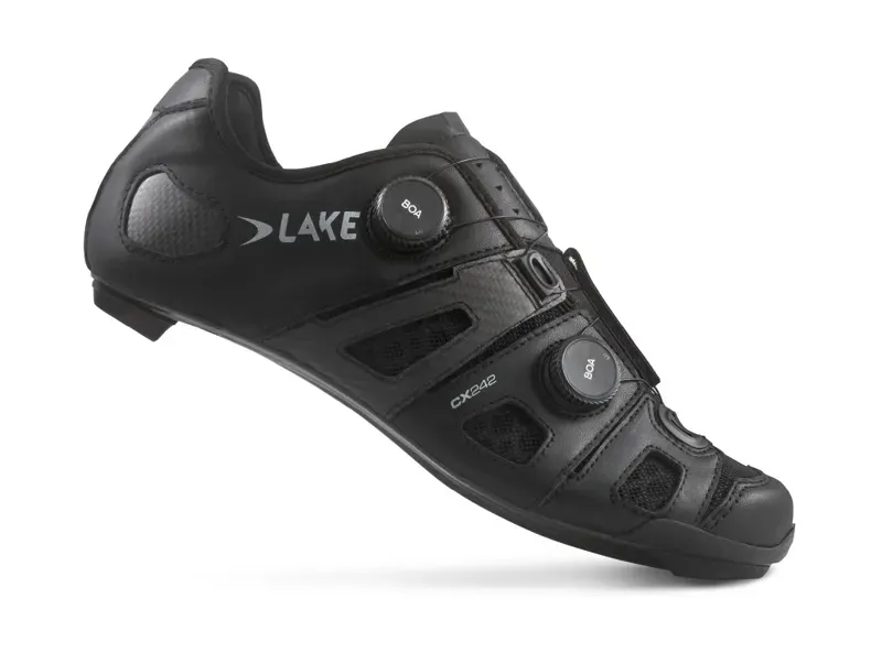 Lake CX242-X Wide Road Cycling Shoes in Black/Black